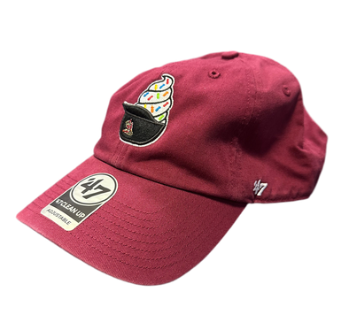 Timber Rattlers '47 Brand Ice Cream Helmet Cardinal Clean Up Adjustable Hat