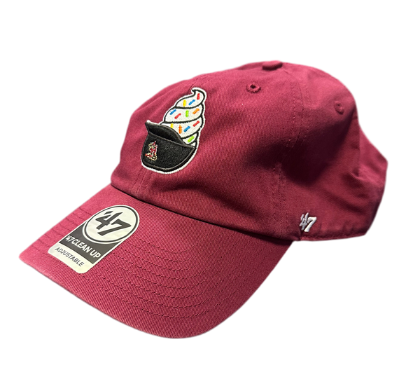 Timber Rattlers '47 Brand Ice Cream Helmet Cardinal Clean Up Adjustable Hat